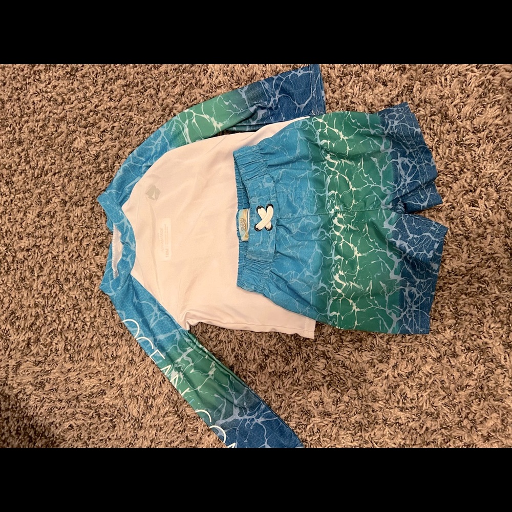 Toddler Swim Shorts and Rash Guard
